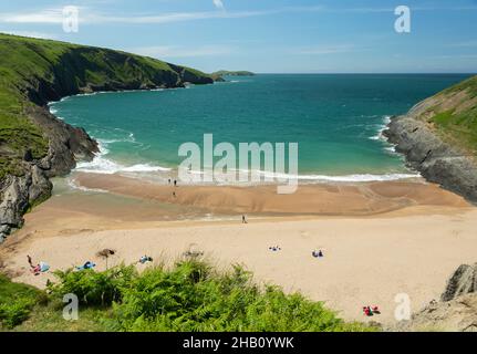 Mwnt Beach, Cardigan Bay, Ceredigion, Wales, Großbritannien, Europa Stockfoto