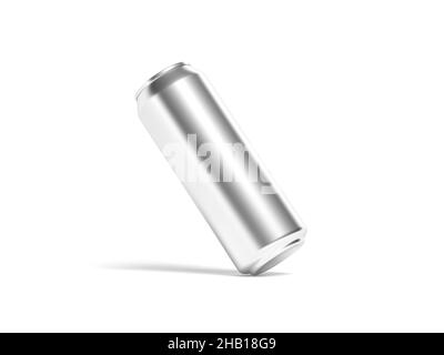 Aluminium kann auf weißem Hintergrund isoliert werden. Bier oder Soda. Leer. Leer. 3D Abbildung. Stockfoto