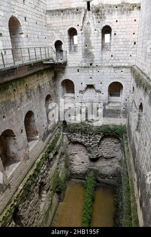 Loches (Mittelwestfrankreich): Die königliche Stadt. Der Bergfried. Gebäude, das als nationales historisches Wahrzeichen registriert ist (französisches 'Monument historique') Stockfoto