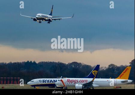 Stansted Airport, Essex, Ei-DWD, RYANAIR, BOEING 737-800, Stockfoto