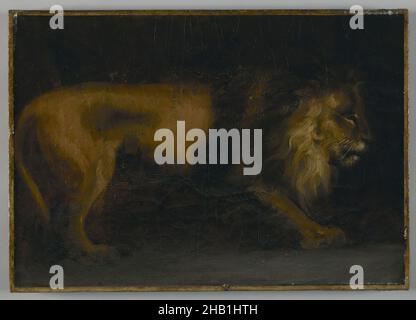Studie eines Löwen oder Löwen, Théodore Géricault, Französisch, 1791-1829, Öl auf Leinwand, Frankreich, 19 3/4 x 15 1/4 Zoll, 50,2 x 38,7 cm, Tier, Großkatze, Leinwand, Katze, Löwe, Mähne, Öl, Malerei Stockfoto
