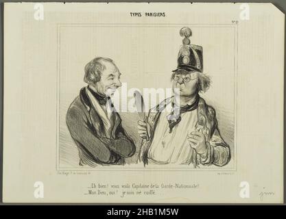 Äh, bien! Vous voilà Capitaine de la Garde-Nationale!...', Honoré Daumier, Französisch, 1808-1879, Lithograph auf Zeitungspapier, 9. Juni 1841, Blatt: 9 13/16 x 13 3/4 Zoll, 25 x 35 cm Stockfoto