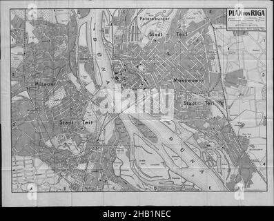 Karte Von Riga, Karte Von Riga, Altstadt Von Riga, Retro-Karte Von Riga, Vintage Riga Plan, Old Riga Print, Vintage Riga Map, Vintage Riga Plan, Old Riga Poster, Riga Stockfoto