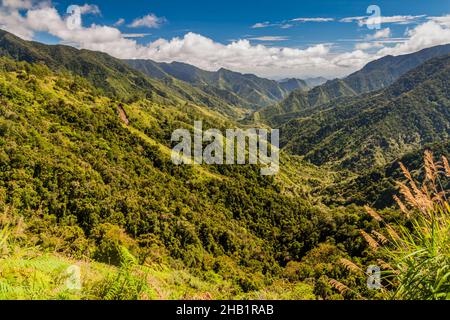 Bewaldete Berge in der Nähe von Banaue, Philippinen Stockfoto