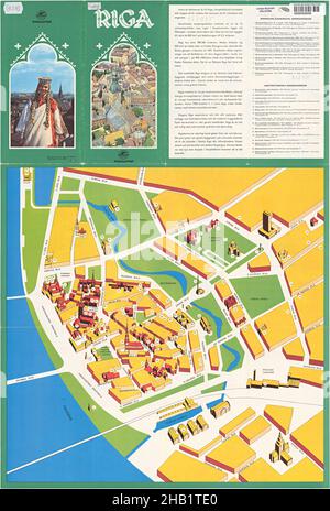 Karte Von Riga, Karte Von Riga, Altstadt Von Riga, Retro-Karte Von Riga, Vintage Riga Plan, Old Riga Print, Vintage Riga Map, Vintage Riga Plan, Old Riga Poster, Riga Stockfoto