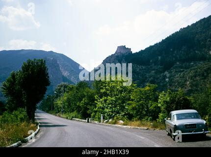 Castello di Entreveaux, Bergschloss bei Entrevaux, Alpes-de-Haute-Provence , Frankreich 1974 Stockfoto