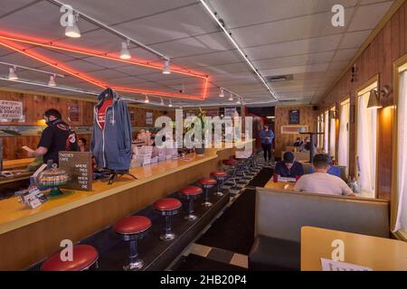 Interieur von Twede's Cafe, Filmkulisse des RR Cafés in der berühmten TV-Serie Twin Peaks, North Bend, Washington Stockfoto