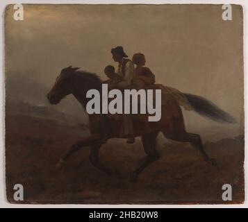 A Ride for Liberty -- The Fugitive Slaves, Recto, Eastman Johnson, American, 1824-1906, Öl auf Pappe, ca. 1862, 21 15/16 x 26 1/8 Zoll, 55,8 x 66,4 cm, 19th Jahrhundert, 19.C, Abolition, Afroamerikaner, Amerikaner, Tier, Schlacht von Manassas, schwarz, braun, Ca. 1862, Kind, Bürgerkrieg, Emanzipation, Flucht, Familie, fliehen, Freiheit, flüchtig, flüchtig Sklavenrecht, hut, Pferd, IMLS, INF 6107, INF-6107, INF6107, Freiheit, lincoln, Mann, Mutter und Kind, nord, Öl, auf der Flucht, Malerei, Panik, Eltern, Laufen, erschrocken, Sesquicentennial, Sklave, Sklaven, Süden, Geschwindigkeit, Schwanz, U-Bahn, Frau Stockfoto