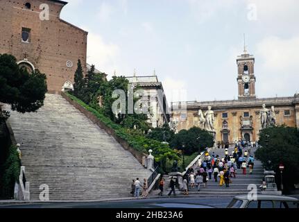 Nur wenige Schritte vom Palazzo Senatorio und der Piazza del Campidoglio, Rom, Italien 1974 Stockfoto