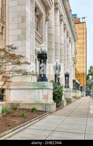 Das New Haven County Courthouse, auch bekannt als Superior Court, wurde 1917 auf der Nordseite von New Haven Green fertiggestellt. William Allen, Richard Williams, Architekten. Stockfoto