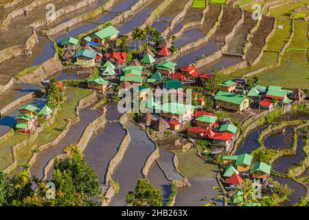 Dorf in Batad Reisterrassen, Insel Luzon, Philippinen Stockfoto