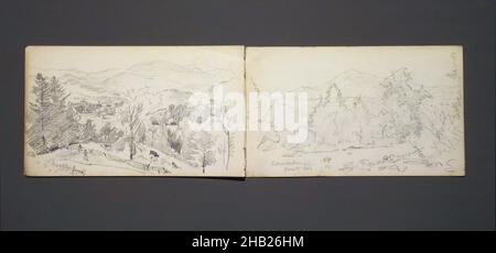 Sketchbook, Adirondack Subjects, William Trost Richards, Amerikaner, 1833-1905, Graphit auf Papier, 1863, 4 3/4 x 8 Zoll Stockfoto