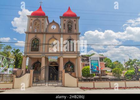 BOHOL ISLAND, PHILIPPINEN - 11. FEBRUAR 2018: Kirche des heiligen Jakobus im Dorf Batuan auf der Insel Bohol. Stockfoto