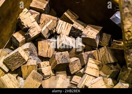 Cork Produktionsausrüstung im Museum of Arts & Traditions Populaires in Draguignan, Frankreich Stockfoto