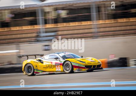 66, JMW MOTORSPORT, GBR, Ferrari 488 GTE EVO, Jody Fannin (GBR), Andrea Fontana (ITA), Rodrigo Sales (USA) 2021 European Le Mans Series, Le Castellet, Stockfoto