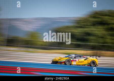 66, JMW MOTORSPORT, GBR, Ferrari 488 GTE EVO, Jody Fannin (GBR), Andrea Fontana (ITA), Rodrigo Sales (USA) 2021 European Le Mans Series, Le Castellet, Stockfoto