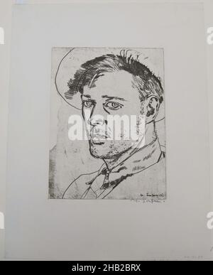 Selbstporträt, Maxwell Simpson, Amerikaner, geboren 1896, Radierung auf weißem Wove-Papier, 1921, Bild: 8 3/8 x 6 5/16 Zoll, 21,2 x 16 cm Stockfoto