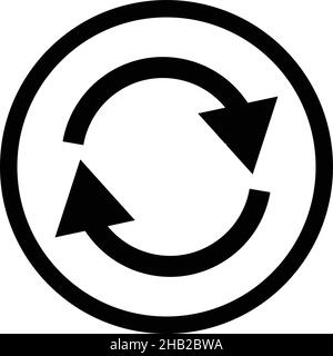 Einfaches Recycling-Symbol. Schwarz-Weiß-Vektor. Stock Vektor