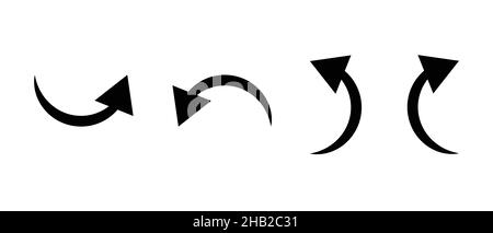 Gekrümmter Pfeil Symbolsatz Vektor. Stock Vektor