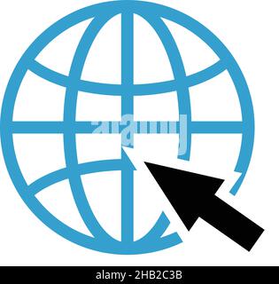 Browser-Symbol und Maus-Cursor-Symbol gesetzt. vektor. Ein einfaches Symbol, das für die Internetsuche verwendet werden kann. Stock Vektor