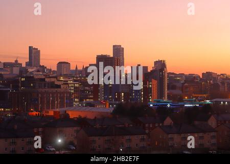 Blick auf das Arena Quarter im Stadtzentrum von Leeds, das Studentenwohnungsgebäude ist. Stockfoto