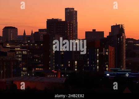 Blick auf das Arena Quarter im Stadtzentrum von Leeds, das Studentenwohnungsgebäude ist. Stockfoto