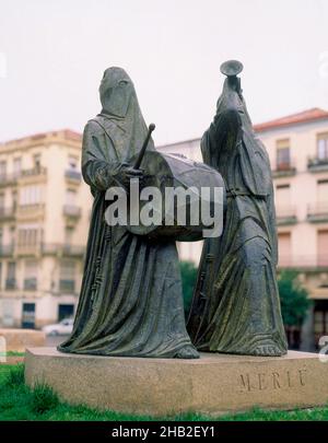 MONUMENTO AL MERLU O A LA COFRADIA DE JESUS DE NAZARERO -1996 - PONCE PATINADO. Autor: ANTONIO PEDRERO. Lage: AUSSEN. Zamora. SPANIEN. Stockfoto