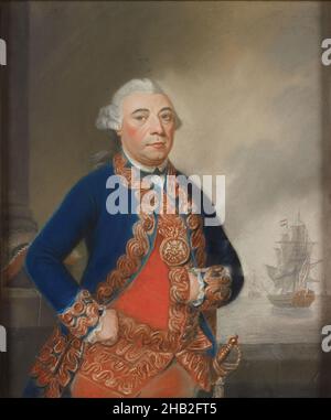 Porträt von Johan Arnold Zoutman 1724-1793, Pieter Frederik de la Croix, 1781 Stockfoto