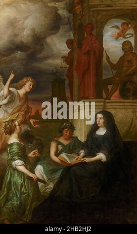 Allegorie des Andenkens an den Stadthalter Frederik Hendrik 1584-1647, mit einem Porträt seiner Witwe Amalia van Solms-Braunfels 1602-1675, Govert Flinck, 1654 Stockfoto