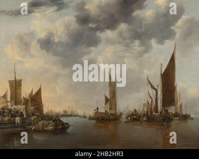 Seascape mit Schiffen, Jan van de Cappelle, c. 1660 Stockfoto