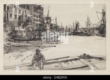 Eagle Wharf, James A. McNeill Whistler, amerikanisch, 1834–1903, 1859, Etching and drypoint, London, England, Europa, Drucke, 5 1/2 x 8 1/2 Zoll (14 x 21,6 cm Stockfoto