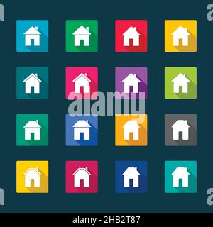 Satz Häuser Symbole, Vektor-Illustration Stock Vektor