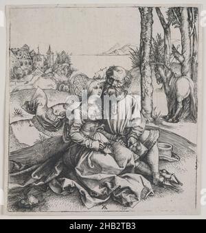 Das schlecht sortierte Paar, Albrecht Dürer, deutsch, 1471–1528, ca. 1495, Gravur, Deutschland, Europa, Drucke, Bild: 5 5/16 x 5 7/16 Zoll (13,5 x 13,8 cm Stockfoto