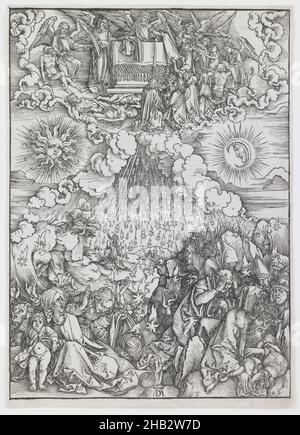 Die Eröffnung des fünften und sechsten Siegels, aus der Serie „die Apokalypse“, Albrecht Dürer, Deutsch, 1471–1528, ca. 1497–98, Holzschnitt, hergestellt in Deutschland, Europa, Drucke, Bild (unregelmäßig): 15 9/16 x 11 3/16 Zoll (39,5 x 28,4 cm Stockfoto