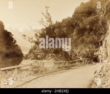 Otira Gorge, West Coast Road, Burton Brothers Studio, Studio, 1800s, Dunedin, Schwarzweiß-Fotografie Stockfoto