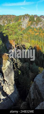 Berühmte Sächsische Schweiz an der Elbe in Sachsen, Deutschland Stockfoto