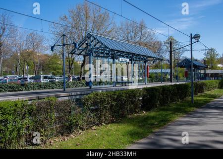 Bad Honnef, Deutschland 25. April 2021, der SWB-Bahnhof Bad Honnef Stockfoto