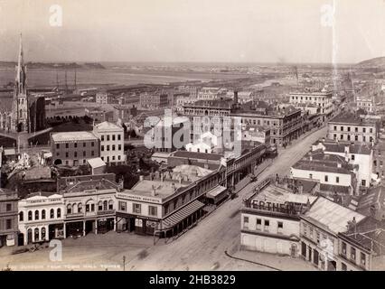 Dunedin vom Town Hall Tower, Burton Brothers Studio, Fotostudio, Ende 1880s, Dunedin, Schwarzweiß-Fotografie Stockfoto