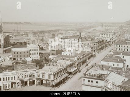 Dunedin vom Town Hall Tower, Burton Brothers Studio, Fotostudio, um 1880, Dunedin, Schwarzweiß-Fotografie Stockfoto