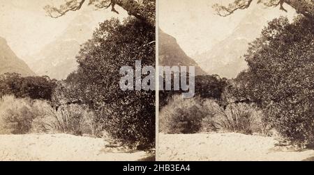 Mount Balloon, Burton Brothers Studio, Fotostudio, 1888, Fiordland National Park, Schwarzweiß-Fotografie Stockfoto