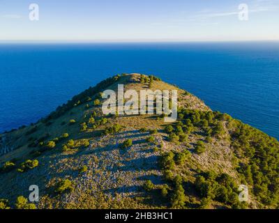 Canyamel, Mallorca von Drone. Luftaufnahmen von der Insel Mallroca in Spanien! Stockfoto