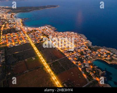 SA Coma, S'Illot, Mallorca, Spanien Abendfotos von Drone. Luftbilder von Mallorca Island! Stockfoto