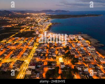 SA Coma, S'Illot, Mallorca, Spanien Abendfotos von Drone. Luftbilder von Mallorca Island! Stockfoto