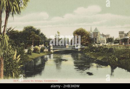 Victoria Street Bridge, Christchurch, Muir & Moodie Studio, 1905, Christchurch Stockfoto