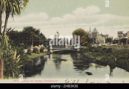 Victoria Street Bridge, Christchurch, Muir & Moodie Studio, 1905, Christchurch Stockfoto