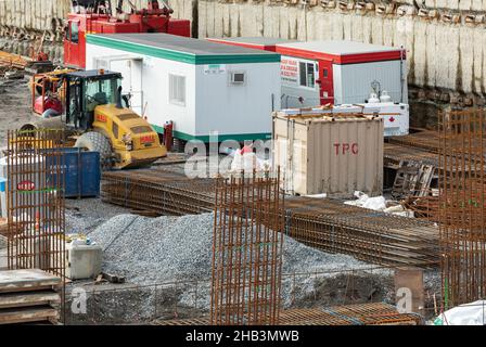 Moderne Baustelle in New Westminster BC. Stockfoto