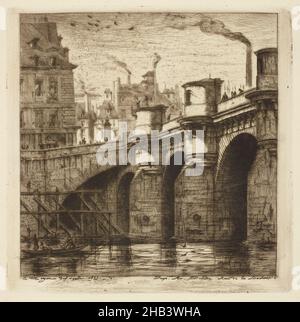 Le Pont-Neuf., Charles Meryon, Künstler, 1853, Paris, Ätzen Stockfoto