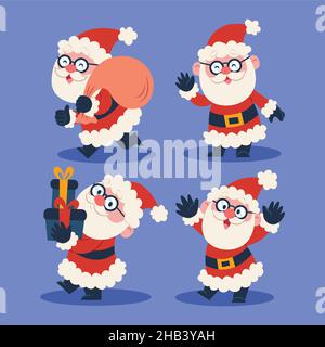 Handgezeichnete santa claus Kollektion Vektor Design Illustration Stock Vektor