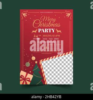 weihnachten Party Poster Vorlage Vektor Design Illustration Stock Vektor