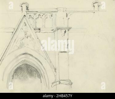 Blatt 13 Recto aus einem Skizzenbuch mit 58 Seiten, gotische Stirnseite, Willem Hendrik Schmidt, 1819 - 1849 Stockfoto